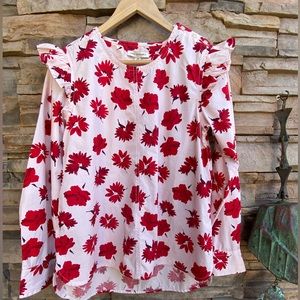 Red flower 🌺 cotton blouse